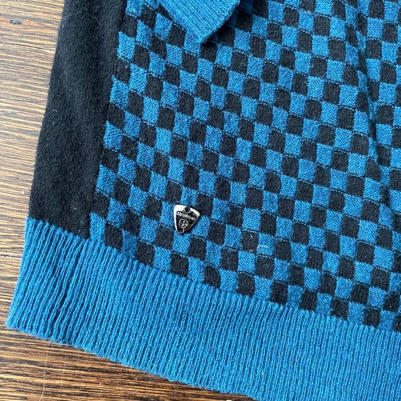 Swiss Design Strellson Men's Sweater Teal & Black Cotton/Silk -Medium - Picture 3 of 9